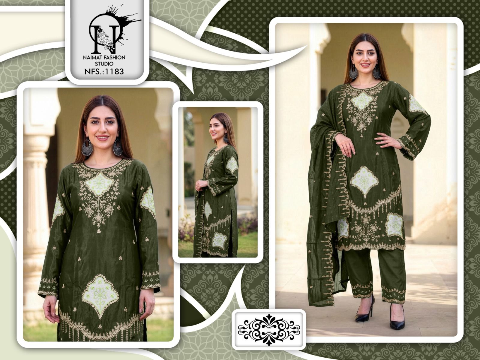 Nfs 1183 Naimat Fashion Studio Pakistani Readymade Suits Exporter