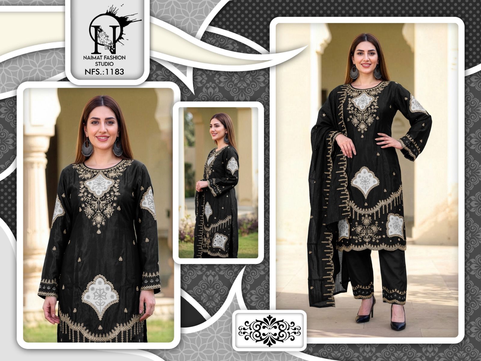 Nfs 1183 Naimat Fashion Studio Pakistani Readymade Suits Exporter