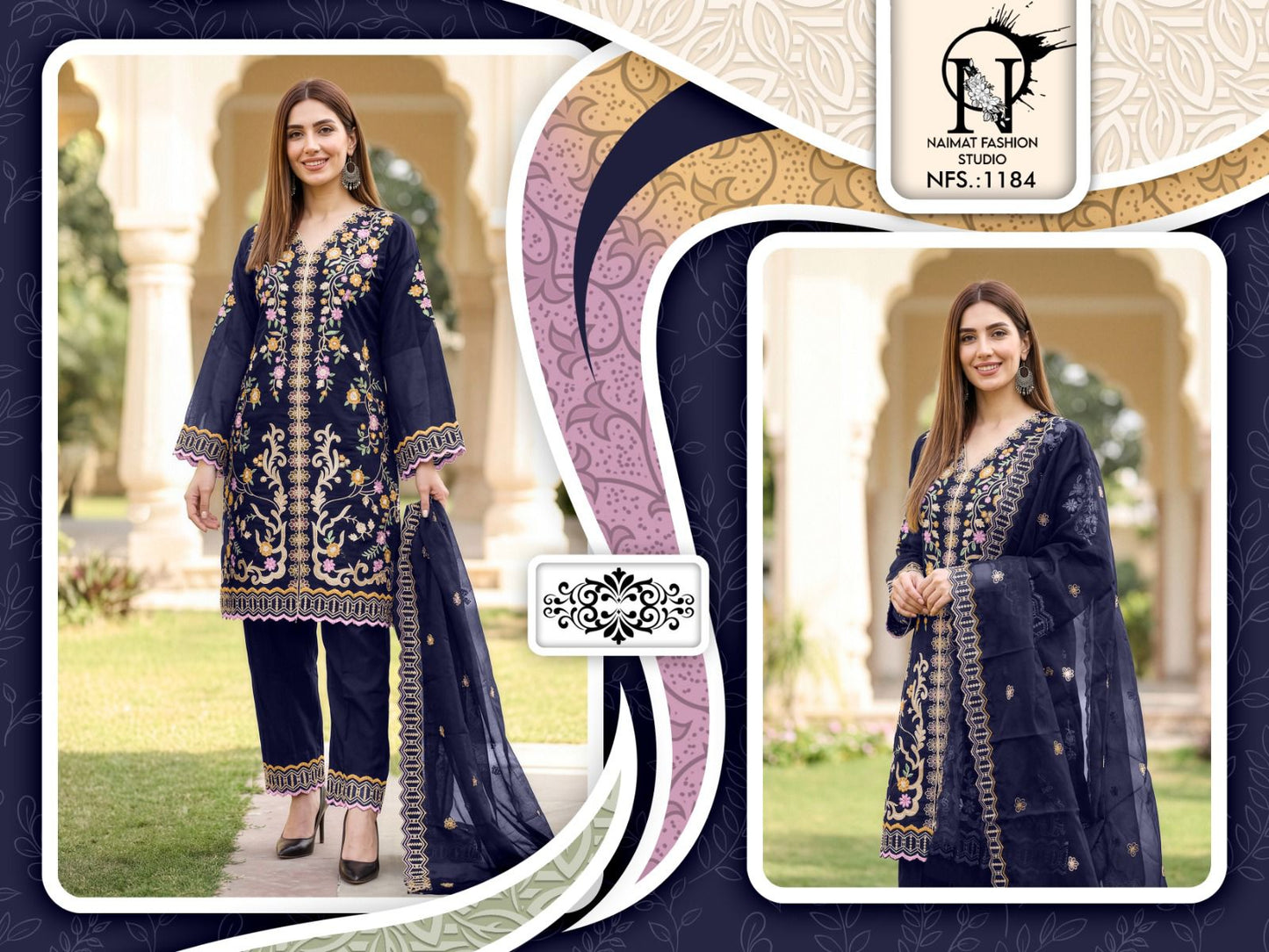 Nfs 1184 Naimat Fashion Studio Pakistani Readymade Suits Exporter Gujarat
