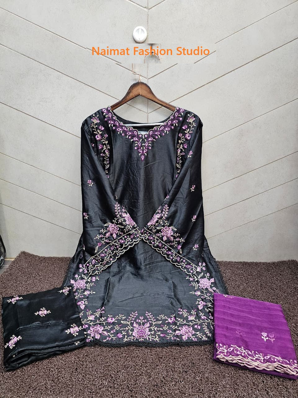 Nfs 1186 Naimat Fashion Studio Satin Pakistani Readymade Suits Exporter Ahmedabad