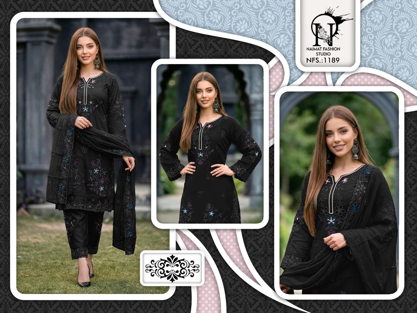 Nfs 1189 Naimat Fashion Studio Fancy Pakistani Readymade Suits Exporter