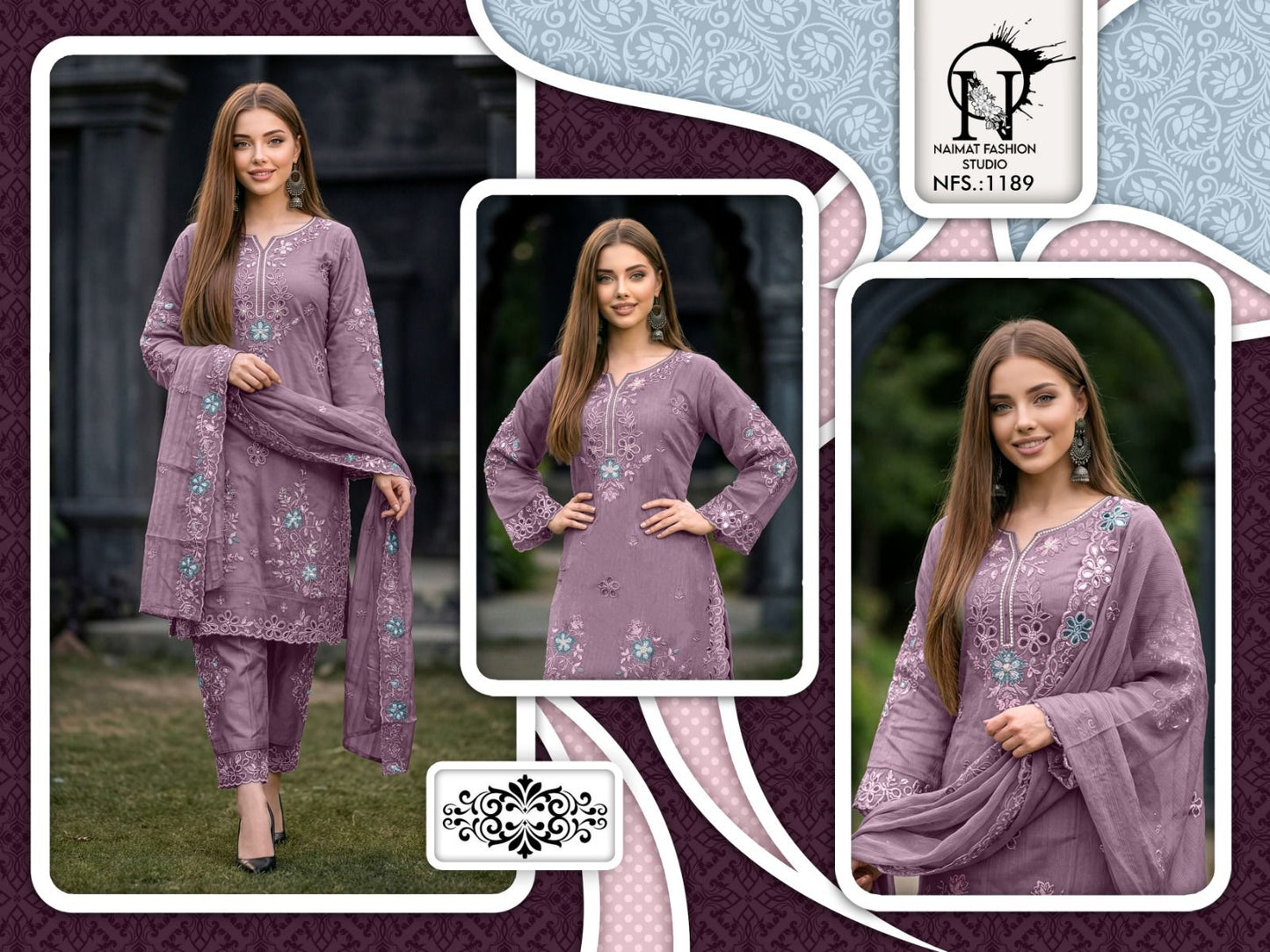 Nfs 1189 Naimat Fashion Studio Fancy Pakistani Readymade Suits Exporter