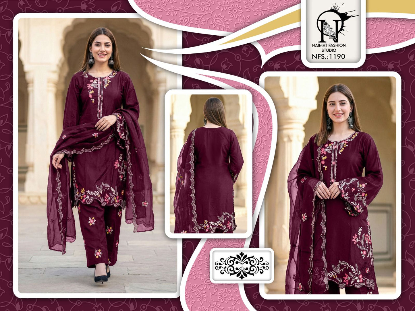 Nfs 1190 Naimat Fashion Studio Pakistani Readymade Suits Manufacturer Ahmedabad