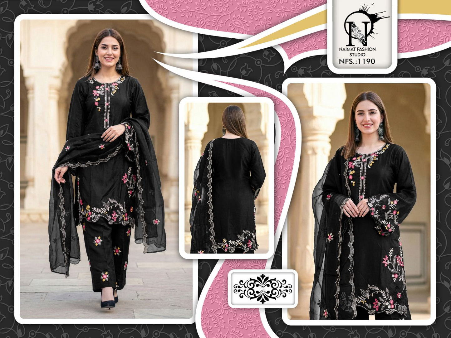 Nfs 1190 Naimat Fashion Studio Pakistani Readymade Suits Manufacturer Ahmedabad