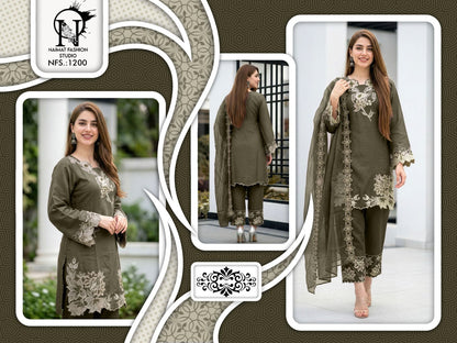 Nfs 1200 Naimat Fashion Studio Roman Pakistani Readymade Suits Supplier Ahmedabad