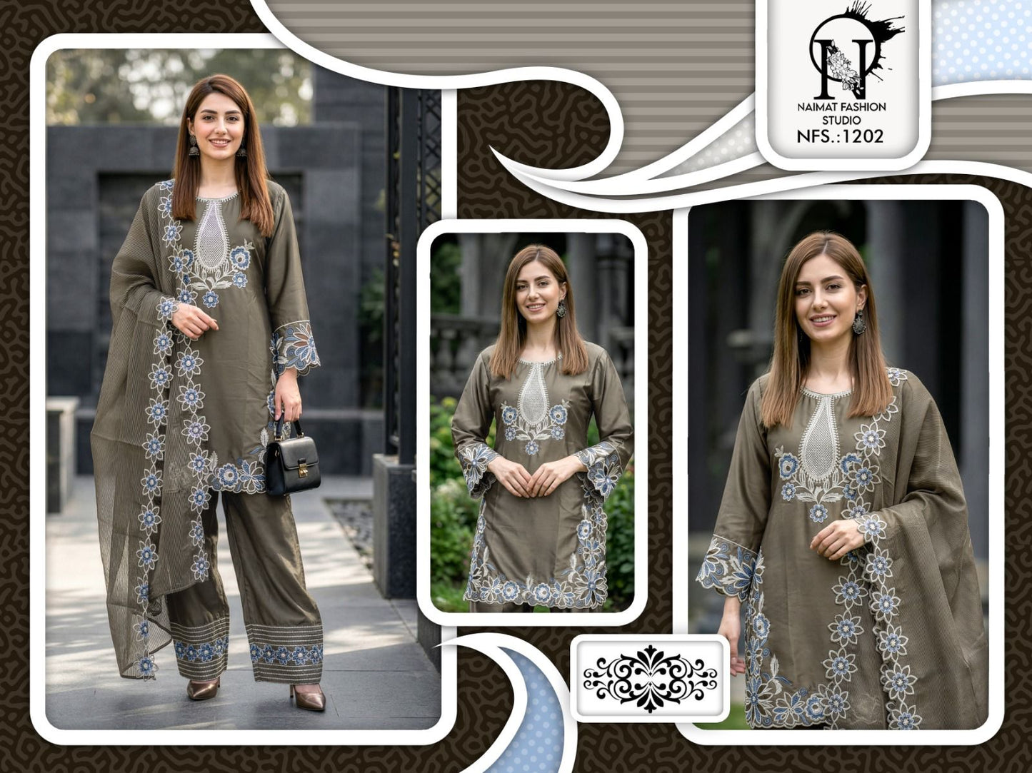 Nfs 1202 Naimat Fashion Studio Pakistani Readymade Suits Supplier Ahmedabad