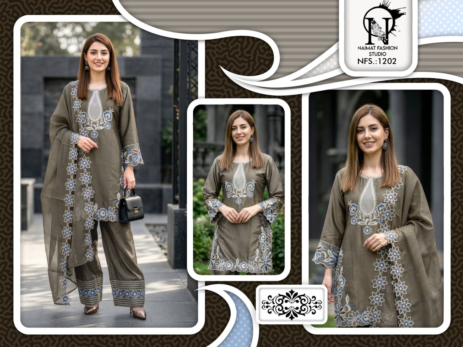 Nfs 1202 Naimat Fashion Studio Pakistani Readymade Suits Supplier Ahmedabad