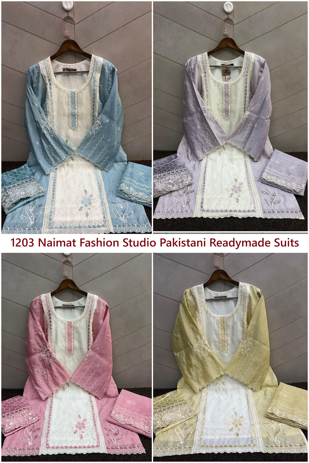 Nfs 1203 Naimat Fashion Studio Pakistani Readymade Suits Supplier