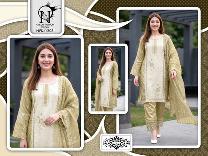Nfs 1203 Naimat Fashion Studio Pakistani Readymade Suits Supplier