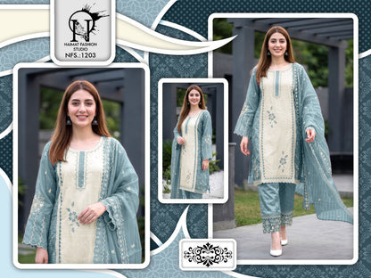 Nfs 1203 Naimat Fashion Studio Pakistani Readymade Suits Supplier