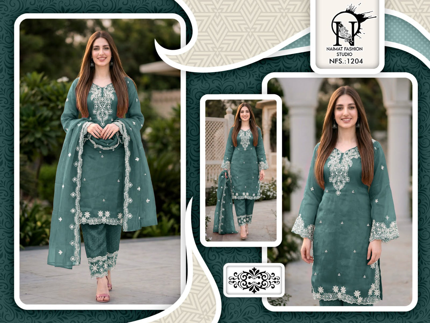 Nfs 1204 Colors Naimat Fashion Studio Pakistani Readymade Suits Wholesaler