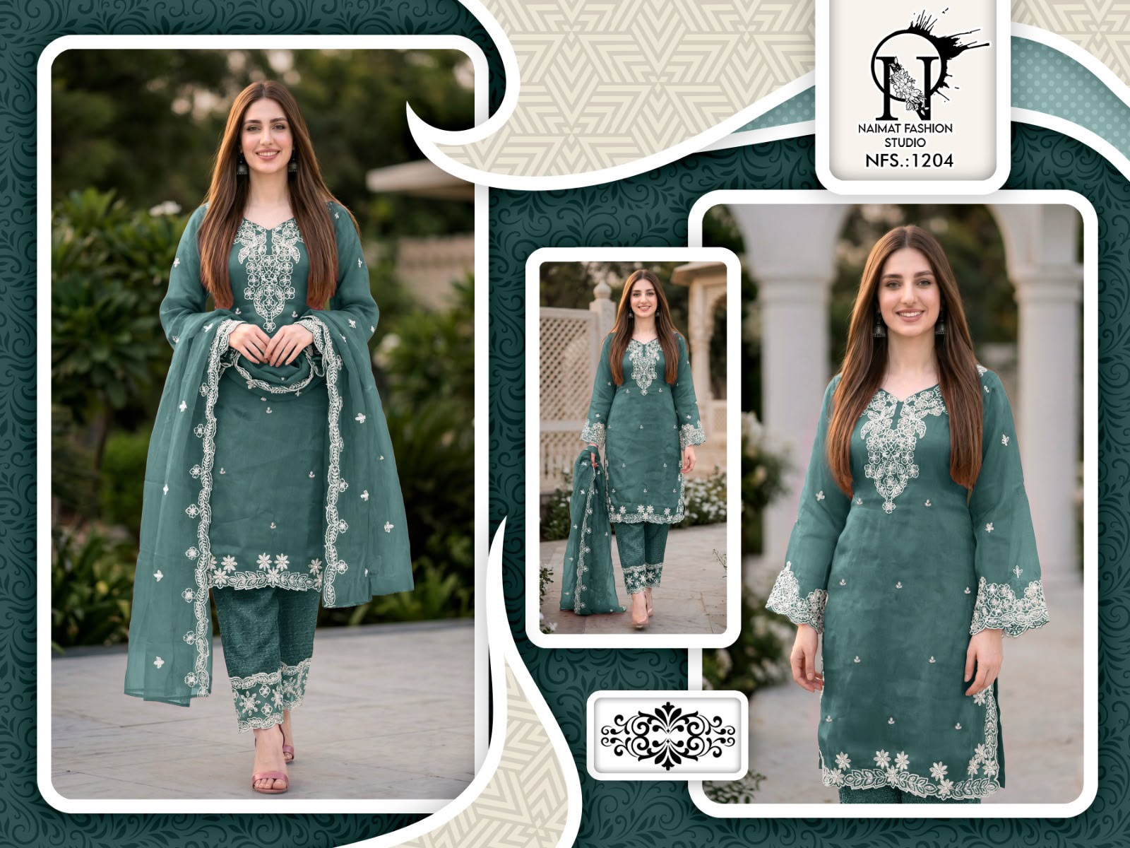 Nfs 1204 Colors Naimat Fashion Studio Pakistani Readymade Suits Wholesaler