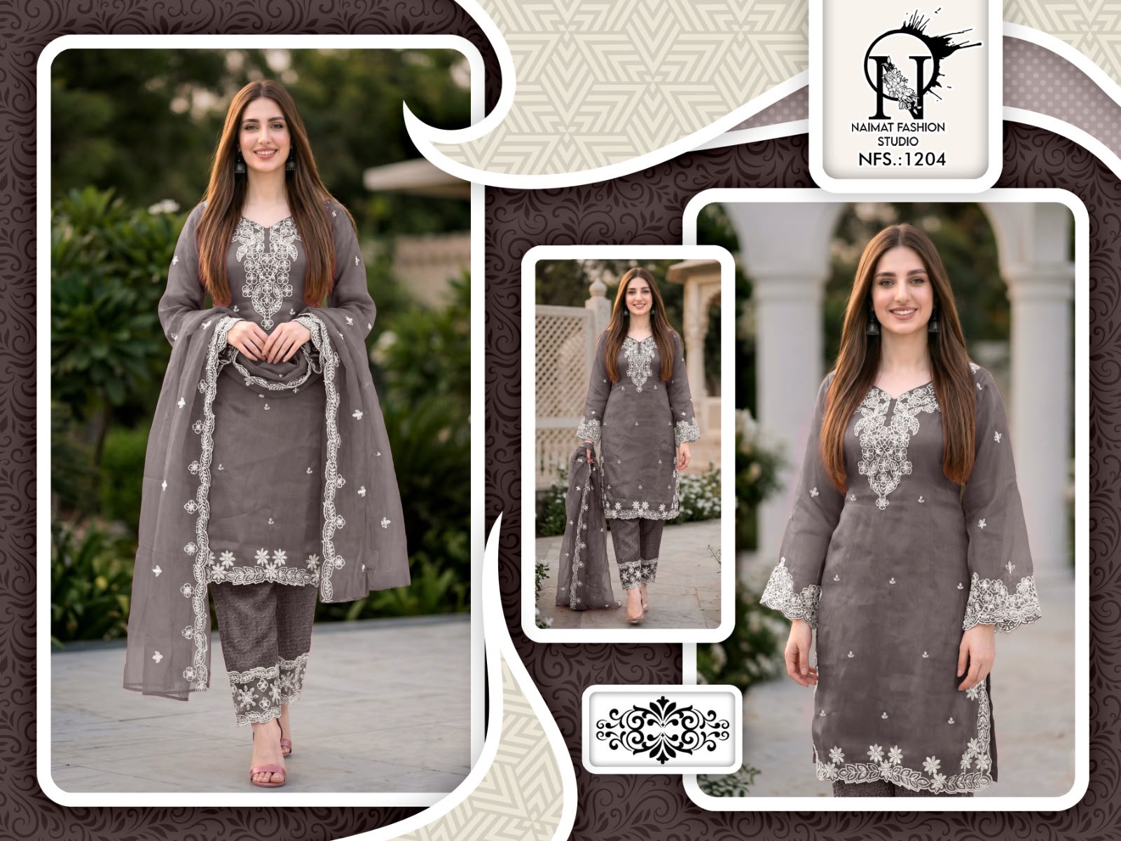 Nfs 1204 Colors Naimat Fashion Studio Pakistani Readymade Suits Wholesaler