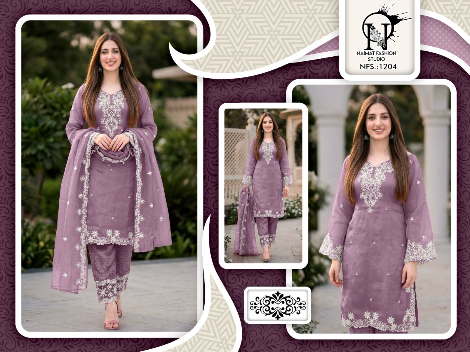 Nfs 1204 Colors Naimat Fashion Studio Pakistani Readymade Suits Wholesaler