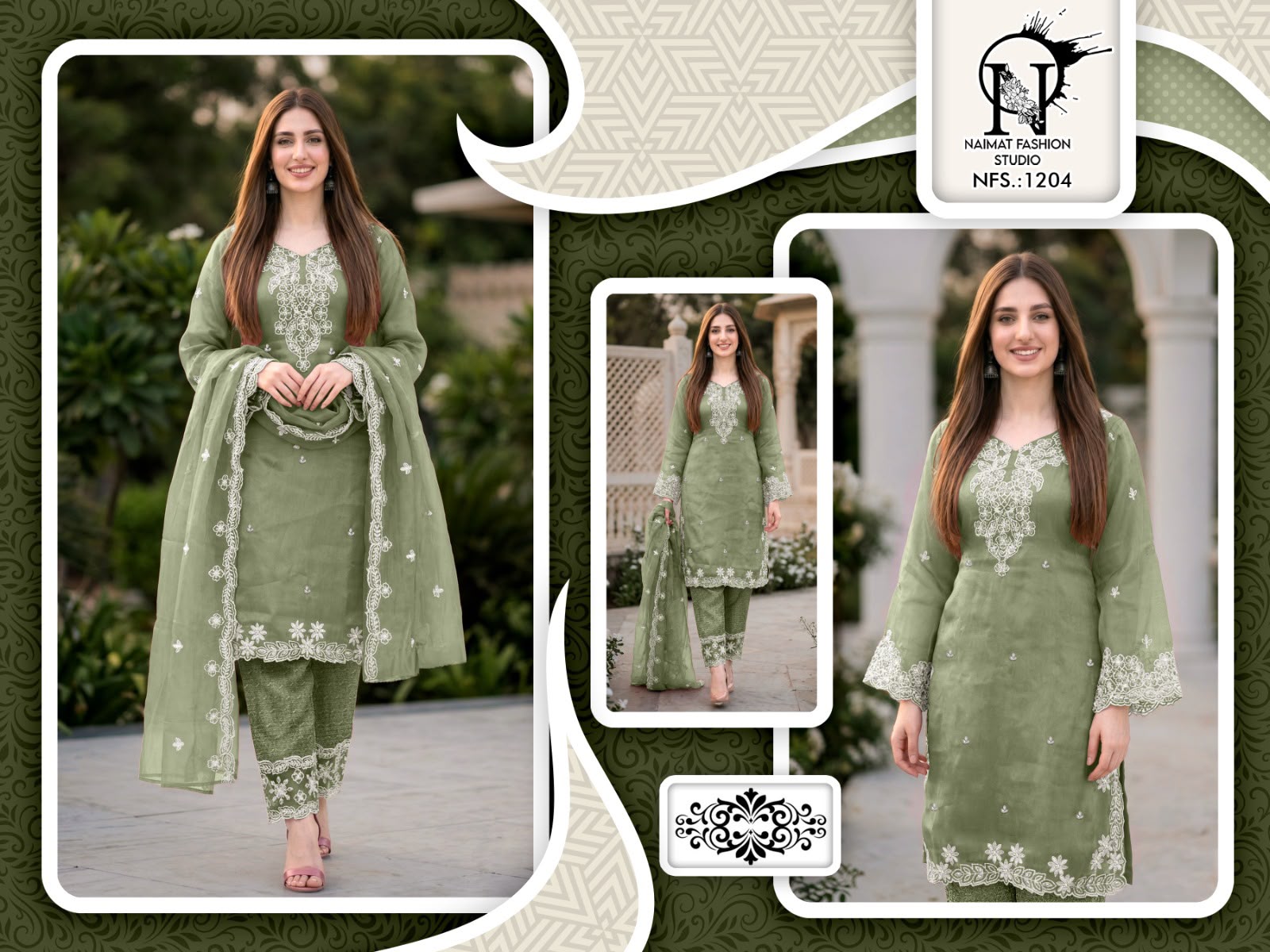 Nfs 1204 Colors Naimat Fashion Studio Pakistani Readymade Suits Wholesaler