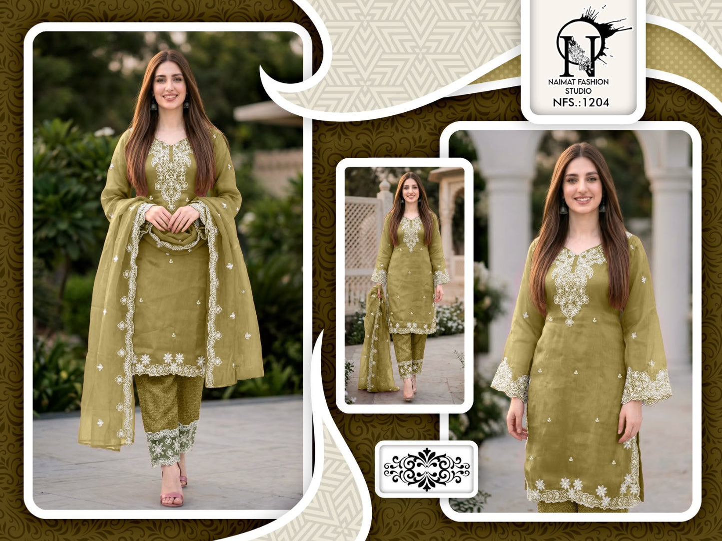 Nfs 1204 Colors Naimat Fashion Studio Pakistani Readymade Suits Wholesaler