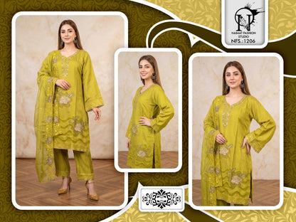 Nfs 1206 Naimat Fashion Studio Cotton Pakistani Readymade Suits Wholesale