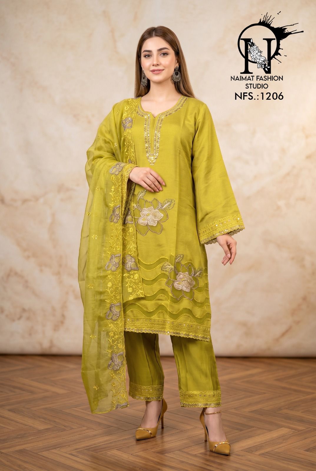 Nfs 1206 Naimat Fashion Studio Cotton Pakistani Readymade Suits Wholesale