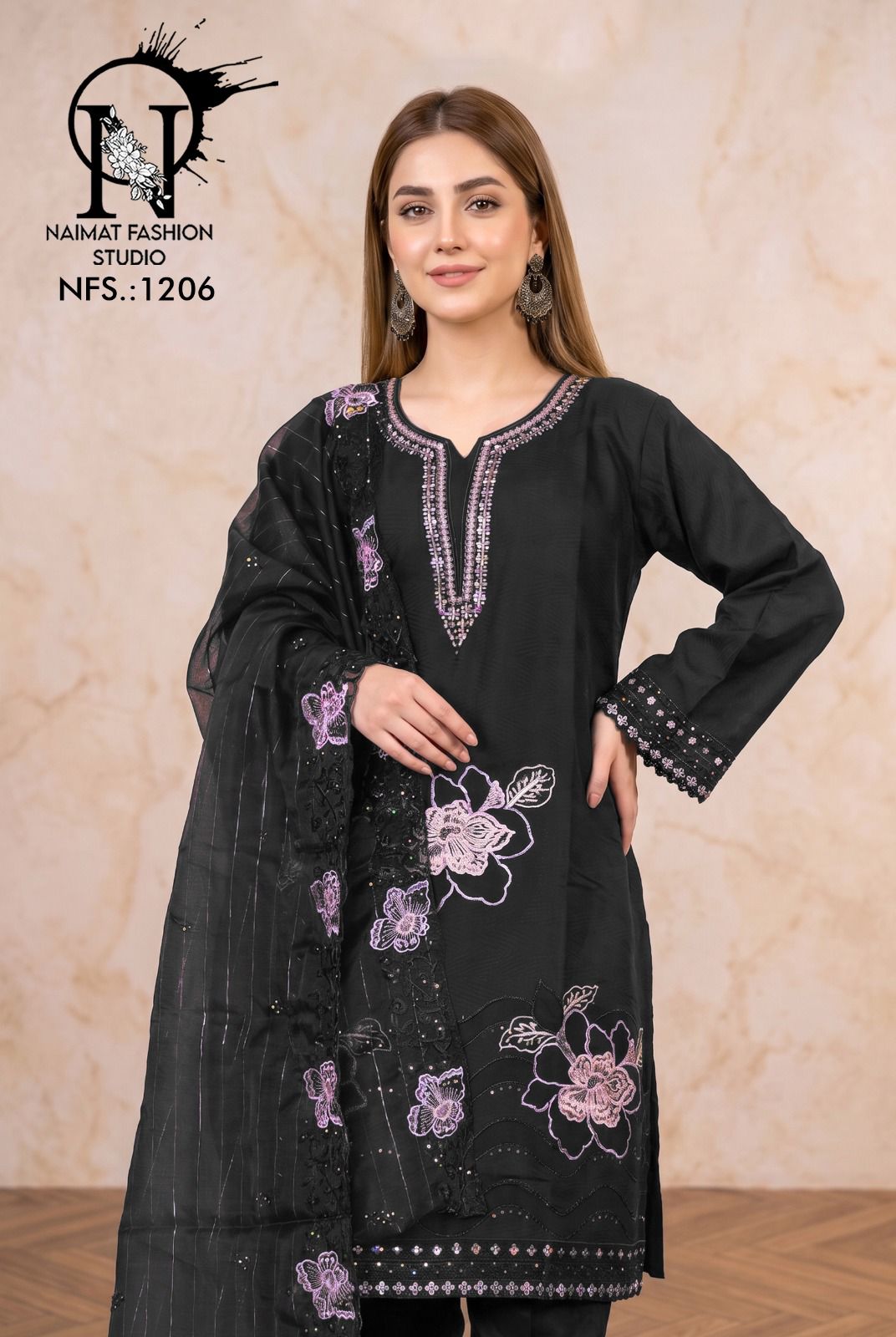 Nfs 1206 Naimat Fashion Studio Cotton Pakistani Readymade Suits Wholesale
