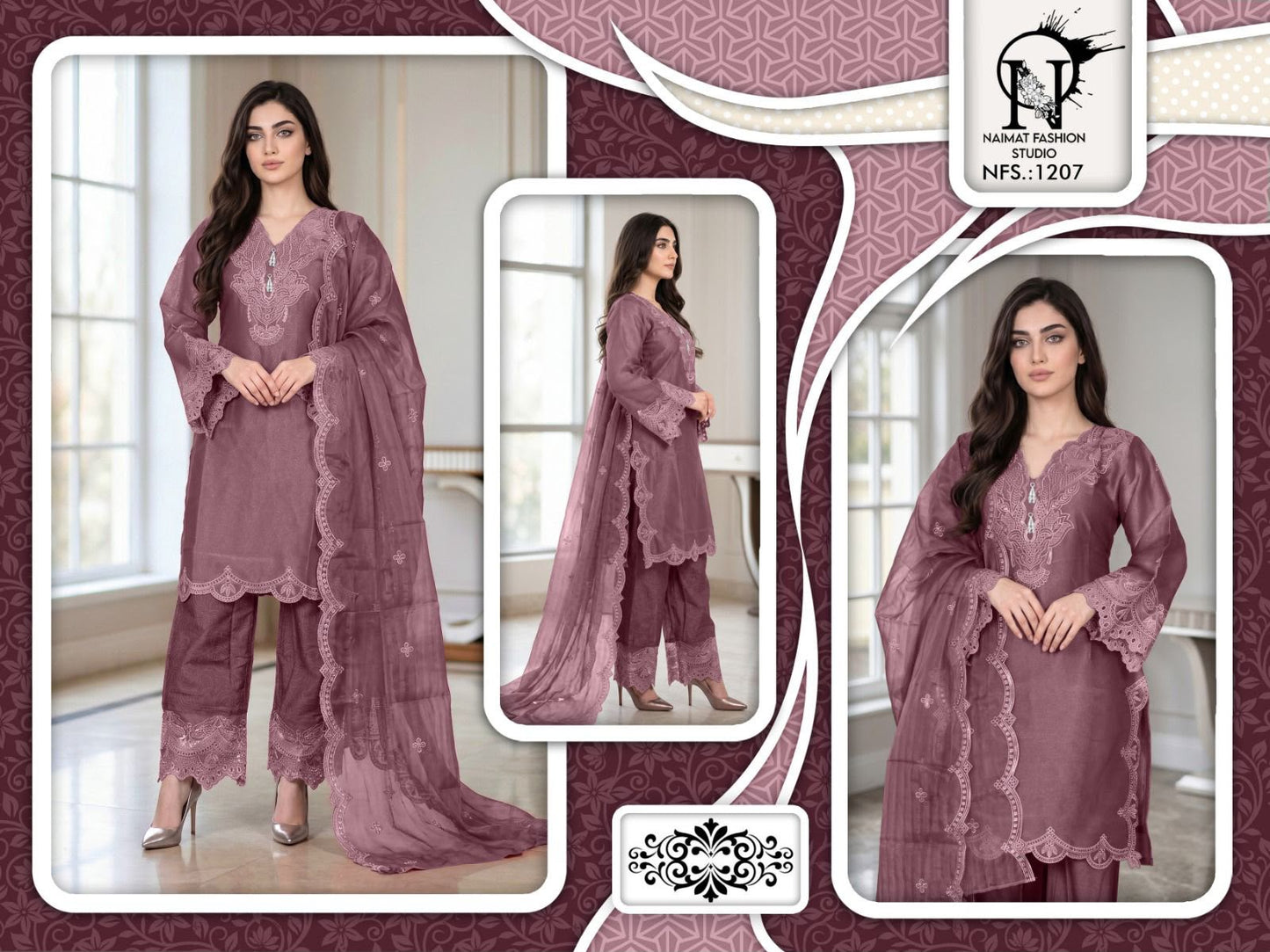 Nfs 1207 Naimat Fashion Studio Pakistani Readymade Suits Manufacturer India