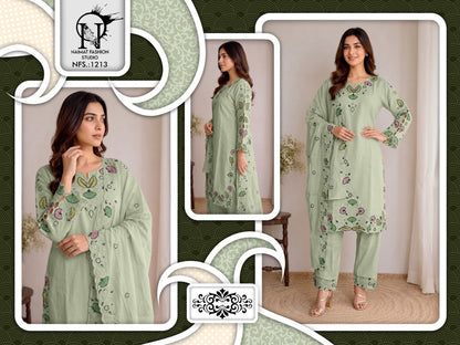 Nfs 1213 Naimat Fashion Studio Cambric Cotton Pakistani Readymade Suits Wholesale Price