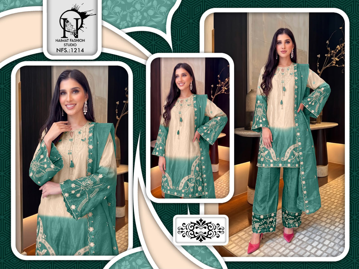 Nfs 1214 Naimat Fashion Studio Ho Pakistani Readymade Suits Supplier Gujarat