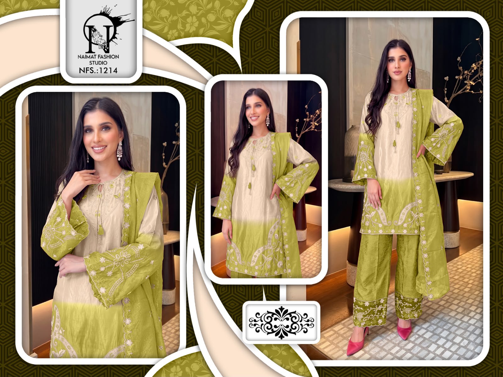 Nfs 1214 Naimat Fashion Studio Ho Pakistani Readymade Suits Supplier Gujarat