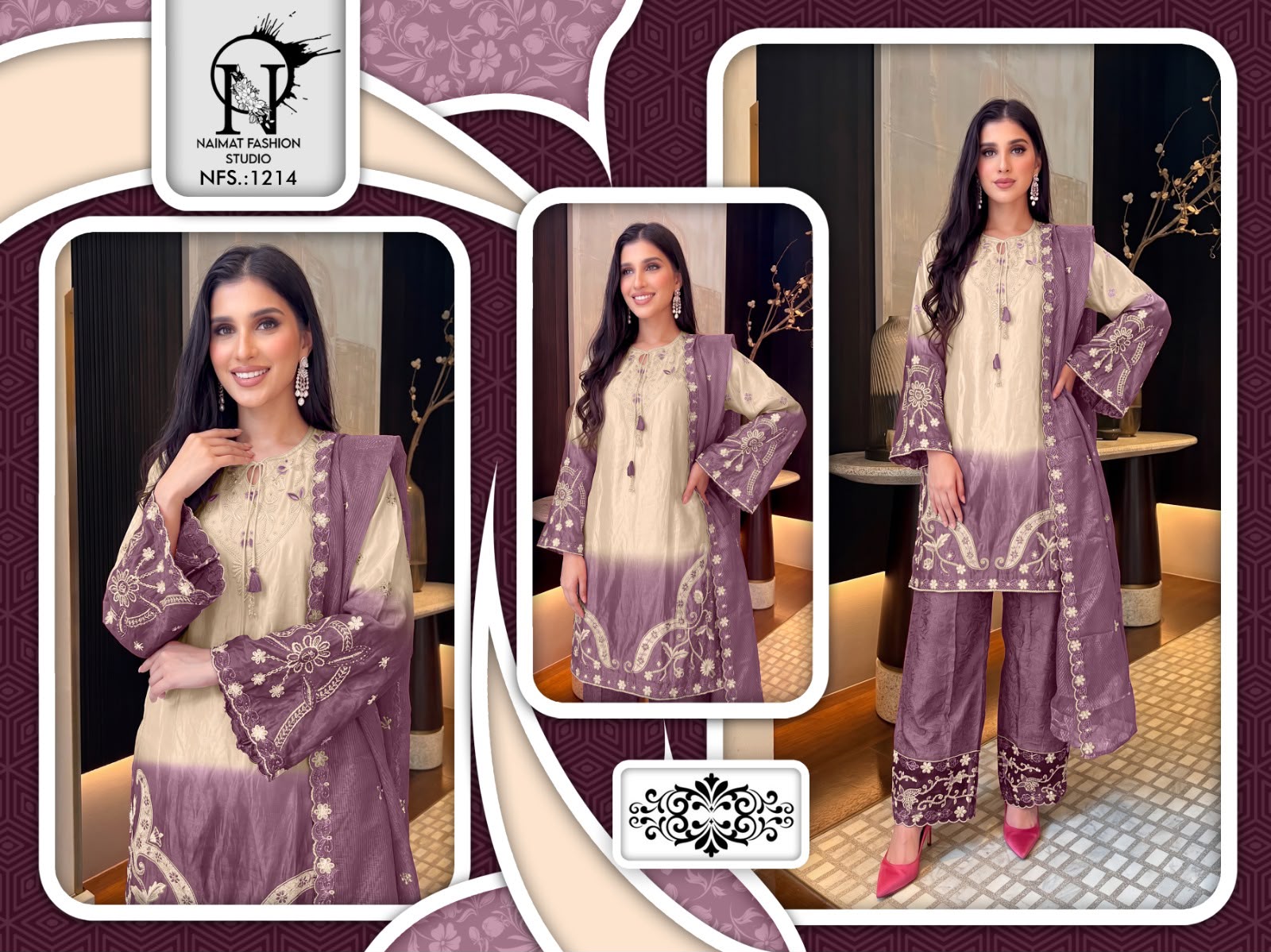 Nfs 1214 Naimat Fashion Studio Ho Pakistani Readymade Suits Supplier Gujarat