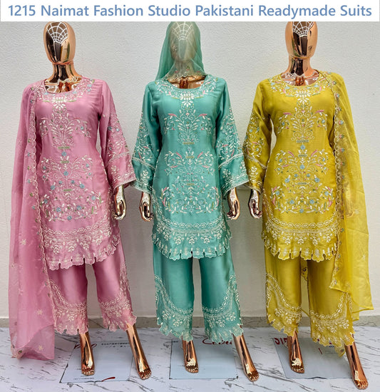 Nfs 1215 Naimat Fashion Studio Chiffon Pakistani Readymade Suits Wholesale