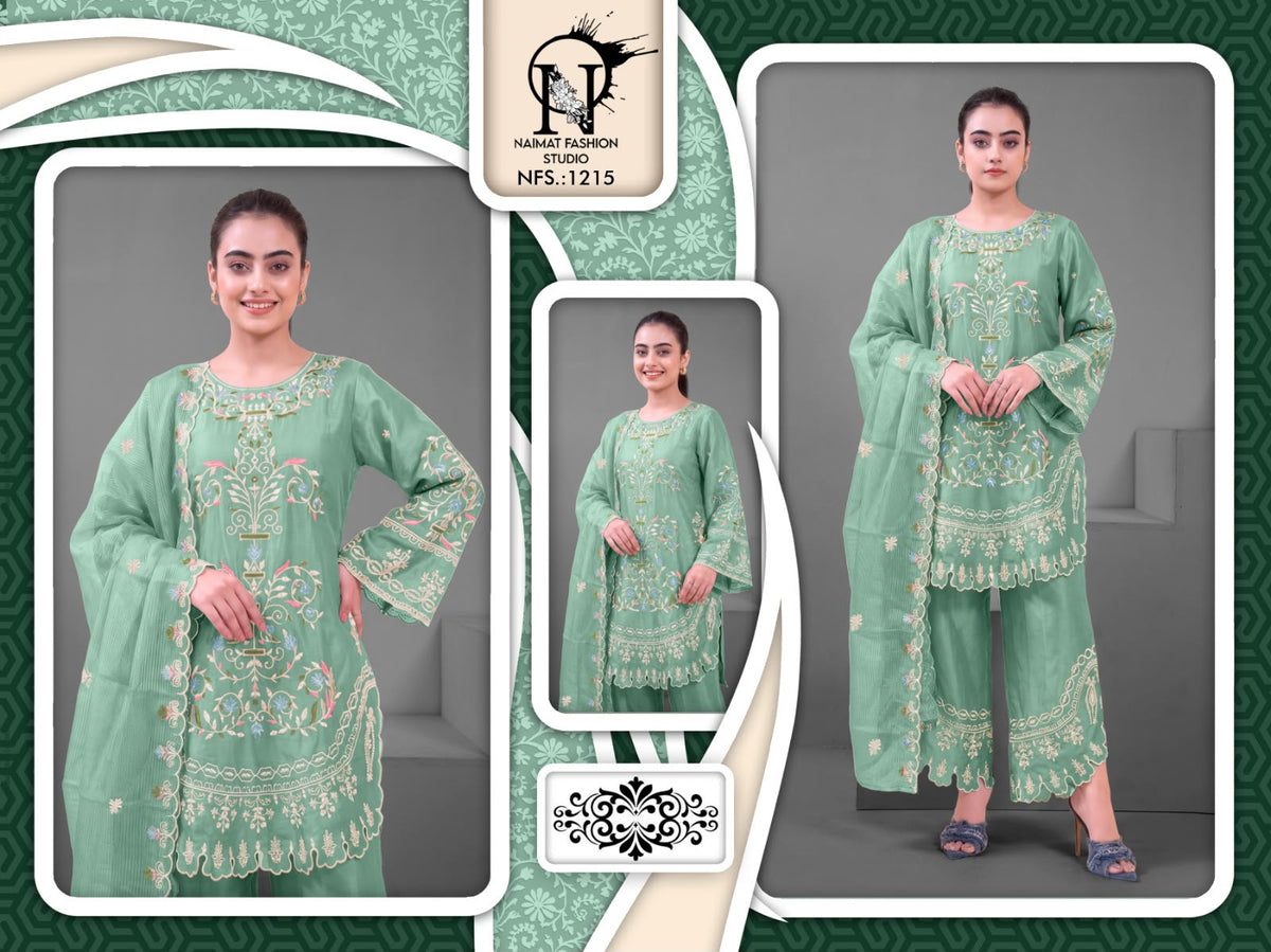 Nfs 1215 Naimat Fashion Studio Chiffon Pakistani Readymade Suits Wholesale
