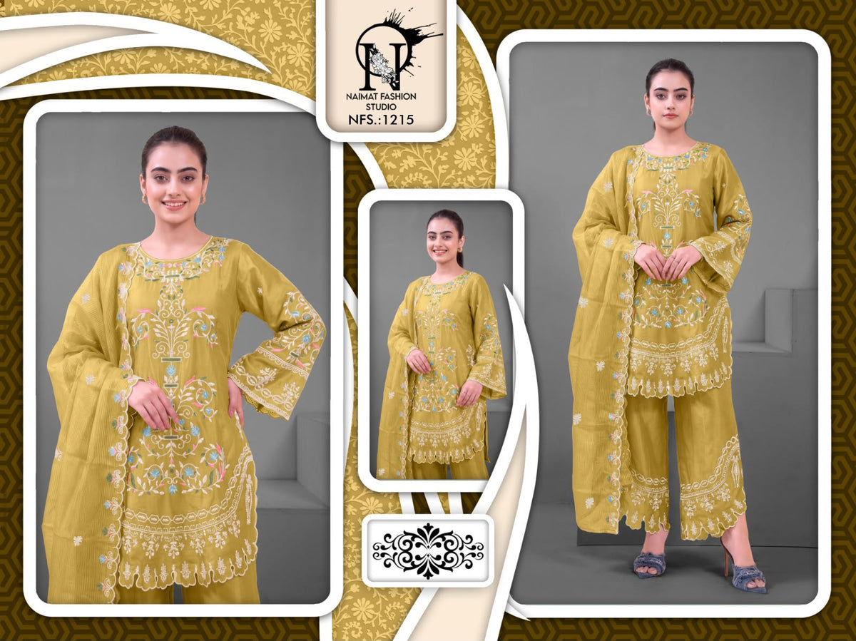 Nfs 1215 Naimat Fashion Studio Chiffon Pakistani Readymade Suits Wholesale