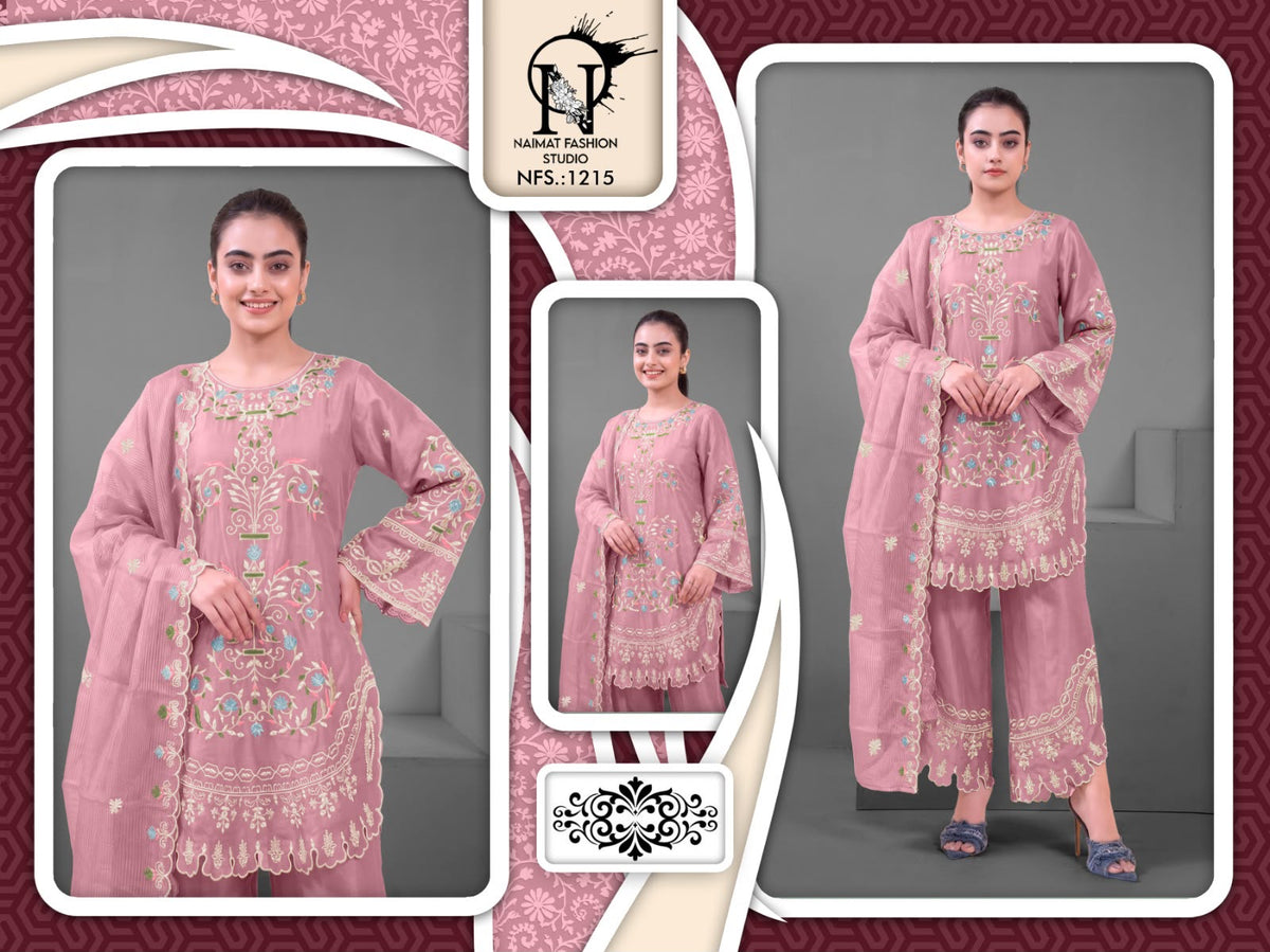 Nfs 1215 Naimat Fashion Studio Chiffon Pakistani Readymade Suits Wholesale