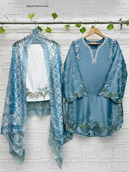 Nfs 1217 Gajji Naimat Fashion Studio Satin Pakistani Readymade Suits Manufacturer India
