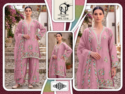 Nfs 1218 Naimat Fashion Studio Chiffon Pakistani Readymade Suits Wholesaler India