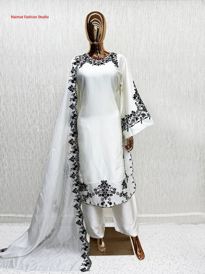 Nfs 1220 Naimat Fashion Studio Satin Pakistani Readymade Suits Wholesale