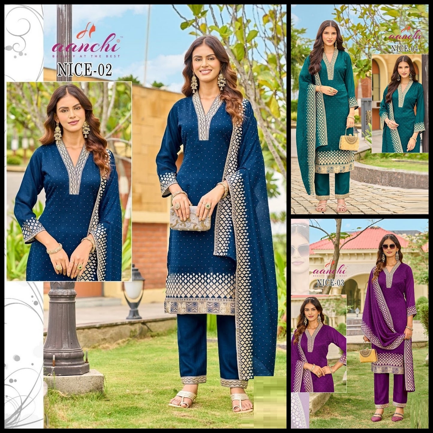 Nice Aanchi Vichitra Silk Readymade Pant Style Suits Wholesaler Gujarat