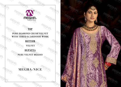 Nice Megha Crush Velvet Suits Wholesaler