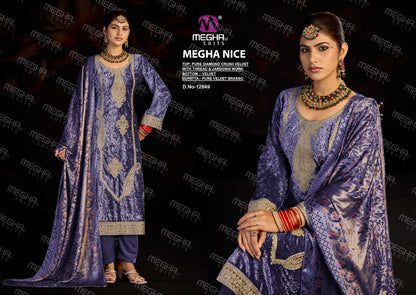 Nice Megha Crush Velvet Suits Wholesaler