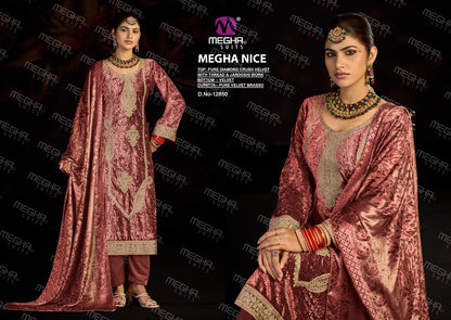 Nice Megha Crush Velvet Suits Wholesaler
