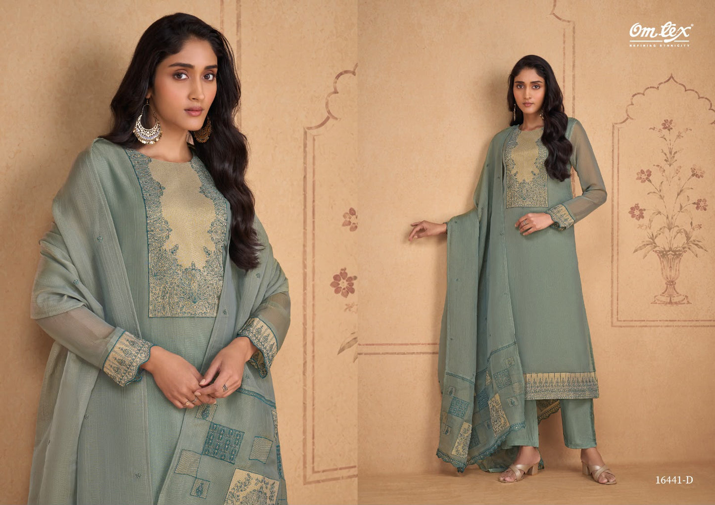 Nicole Omtex Silk Tissue Pant Style Suits Exporter Gujarat