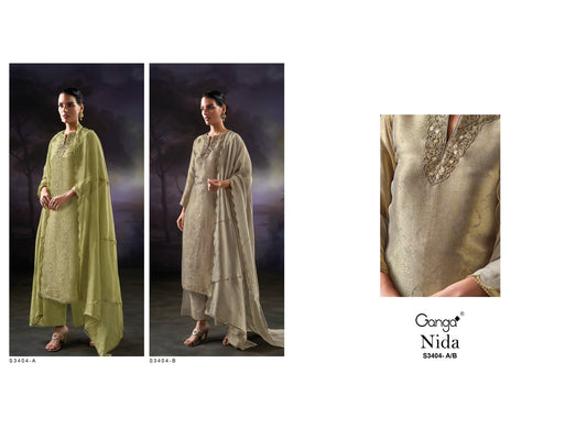 Nida 3404 Ganga Premium Bemberg Plazzo Style Suits Manufacturer