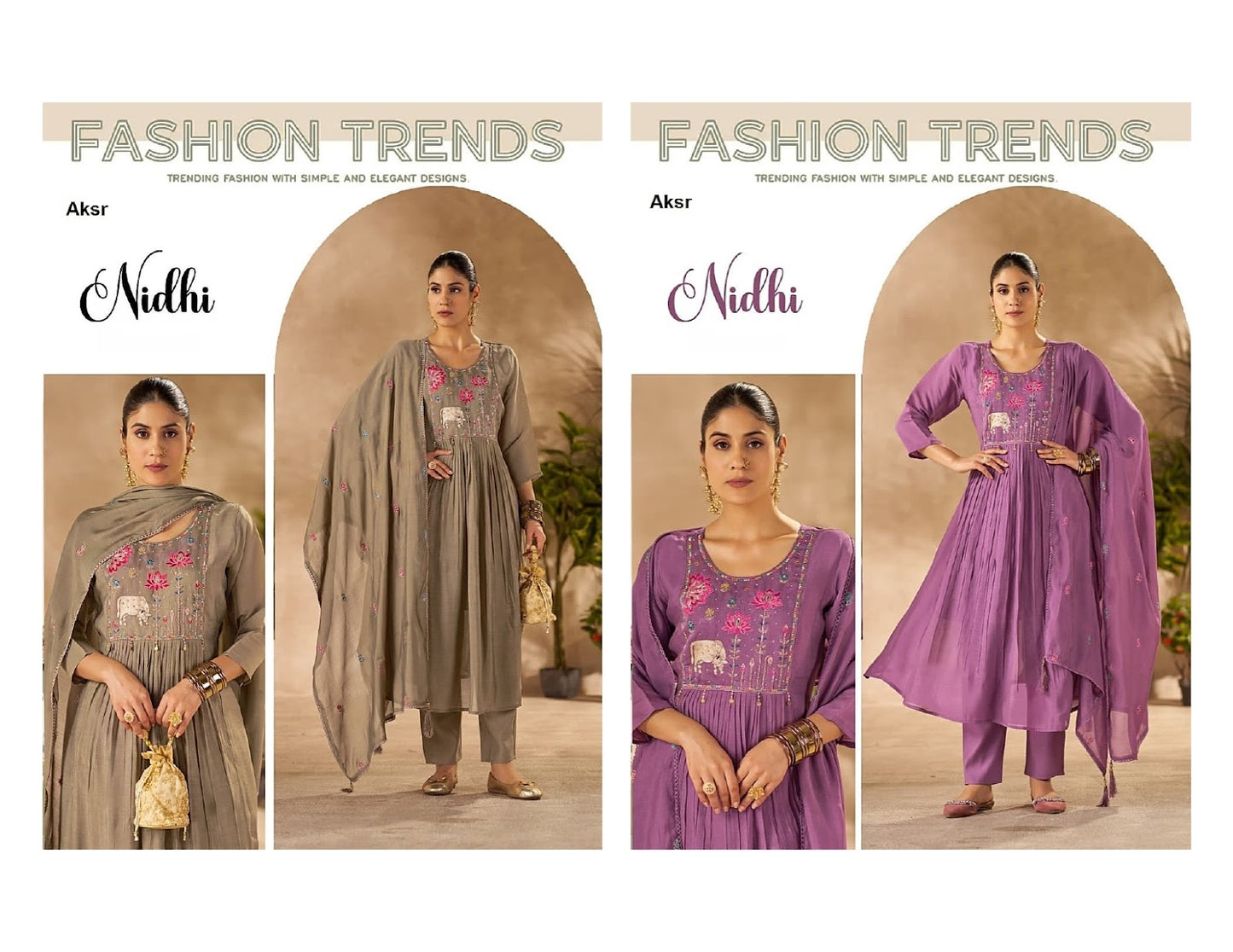 Nidhi Aksr Chanderi Silk Readymade Anarkali Suits Wholesale Rate