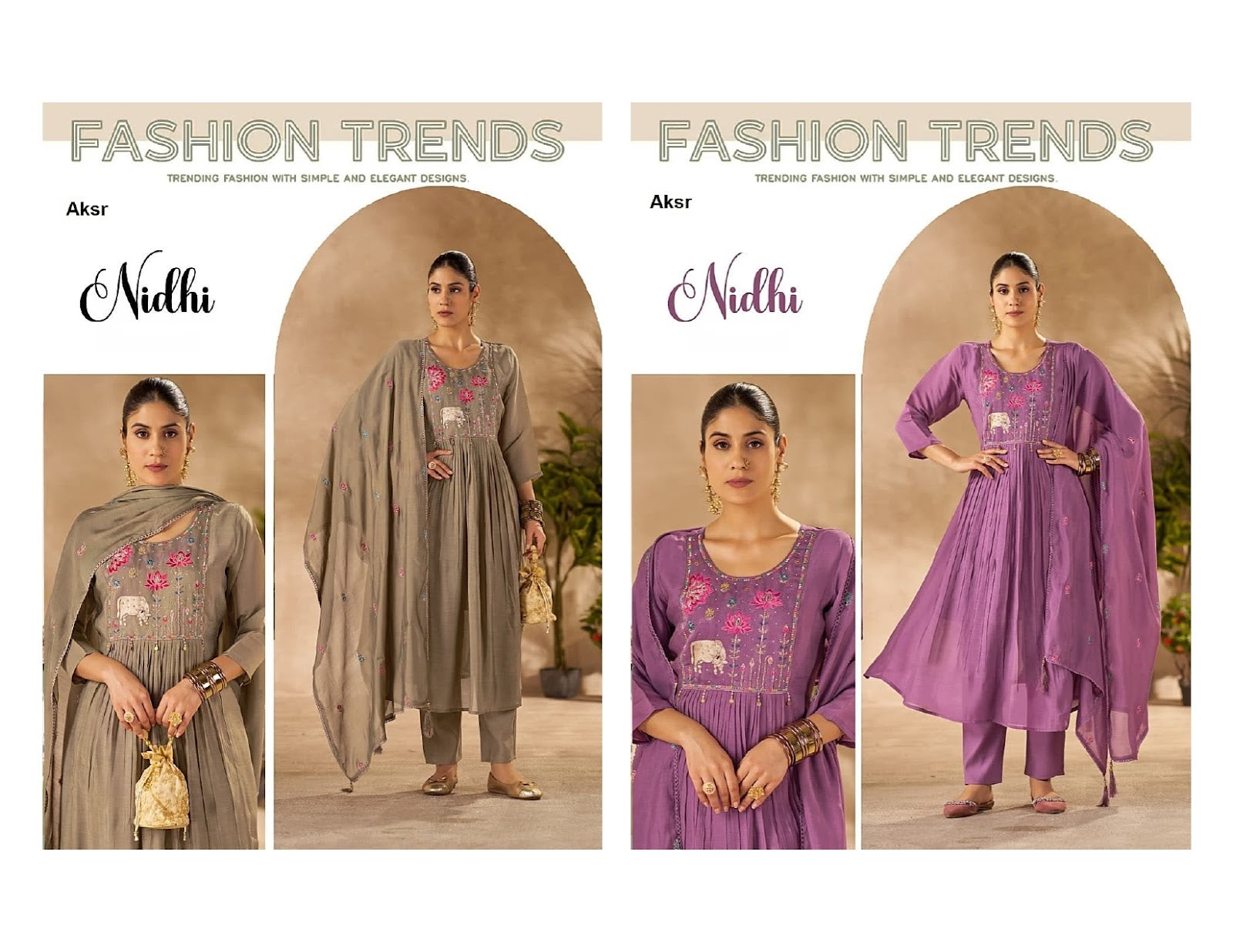 Nidhi Aksr Chanderi Silk Readymade Anarkali Suits Wholesale Rate