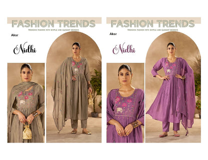 Nidhi Aksr Chanderi Silk Readymade Anarkali Suits Wholesale Rate