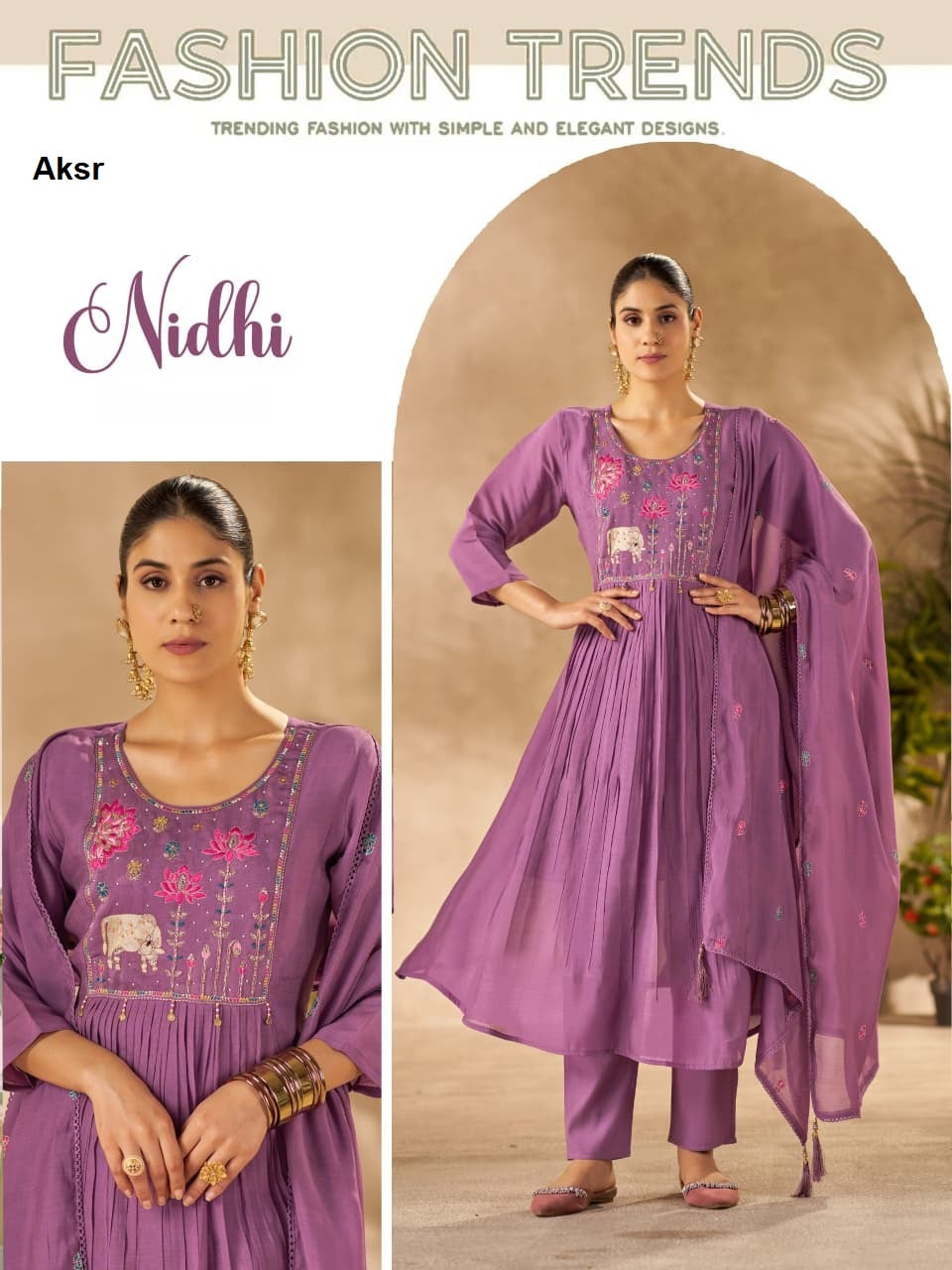 Nidhi Aksr Chanderi Silk Readymade Anarkali Suits Wholesale Rate