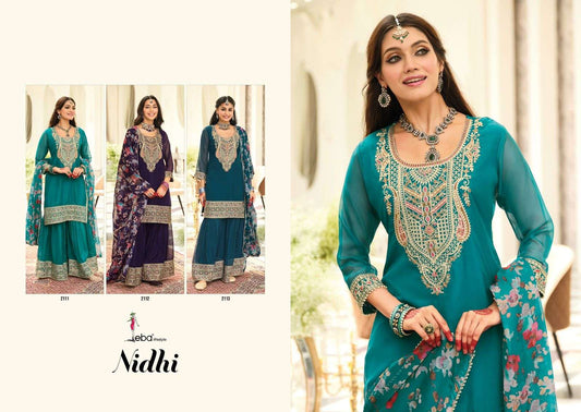 Nidhi Eba Lifestyle Organza Pakistani Readymade Suits Supplier