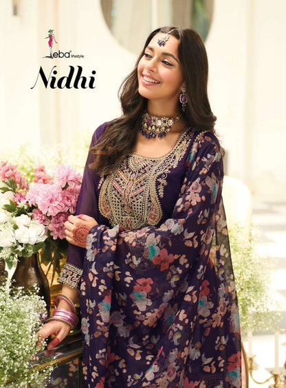 Nidhi Eba Lifestyle Organza Pakistani Readymade Suits Supplier