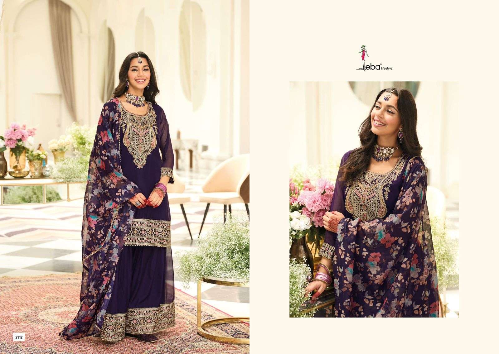 Nidhi Eba Lifestyle Organza Pakistani Readymade Suits Supplier