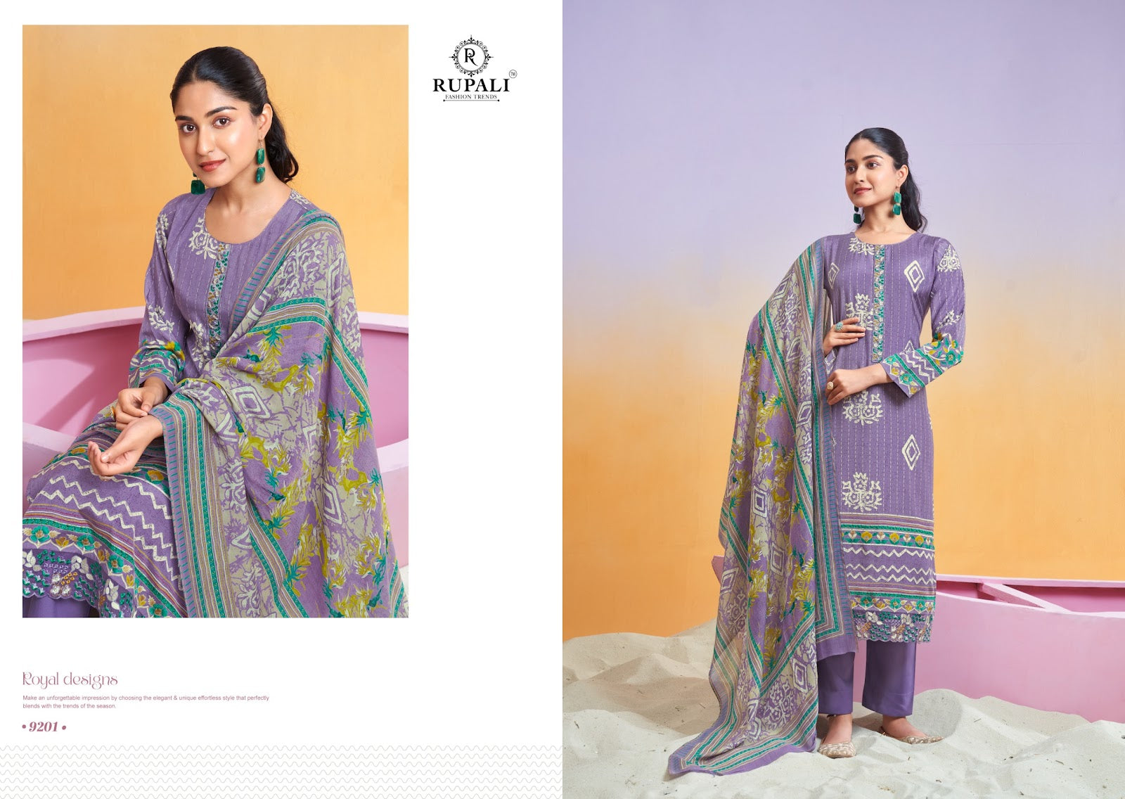 Nidhi Rupali Muslin Pant Style Suits Supplier Gujarat