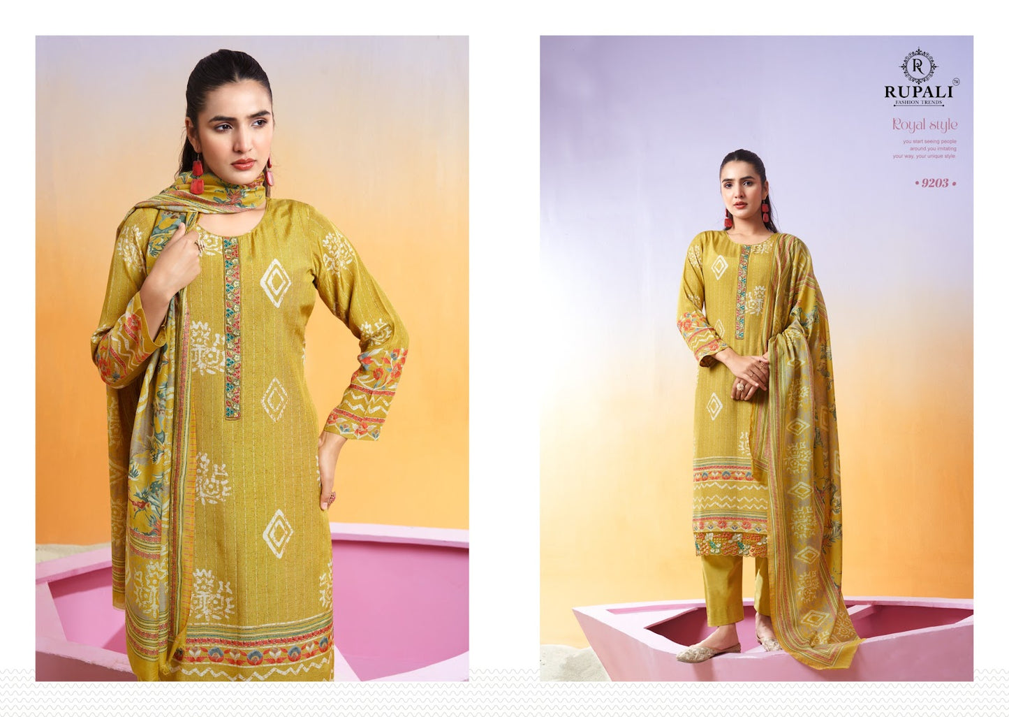Nidhi Rupali Muslin Pant Style Suits Supplier Gujarat